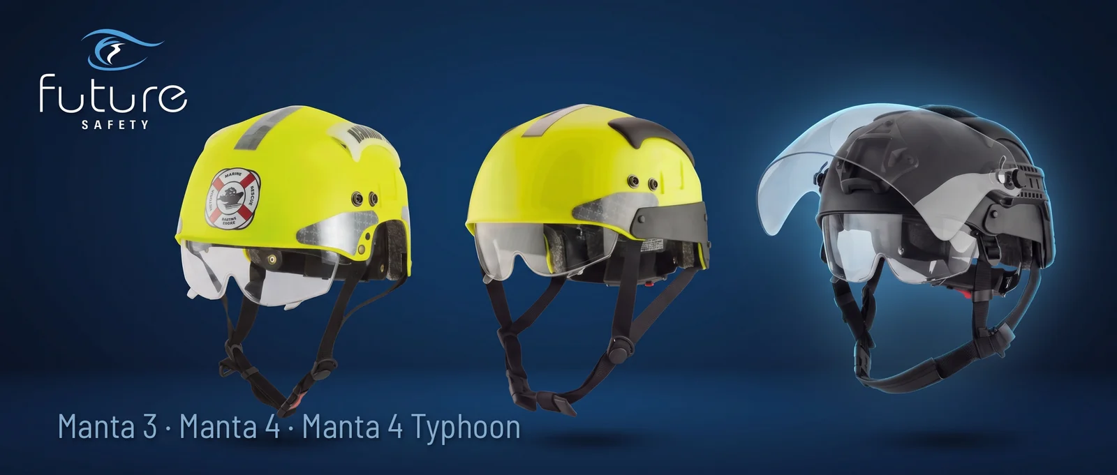 FUTURE SAFETY Rettungshelme Manta 3, Manta 4 und Manta 4 Typhoon im Überblick