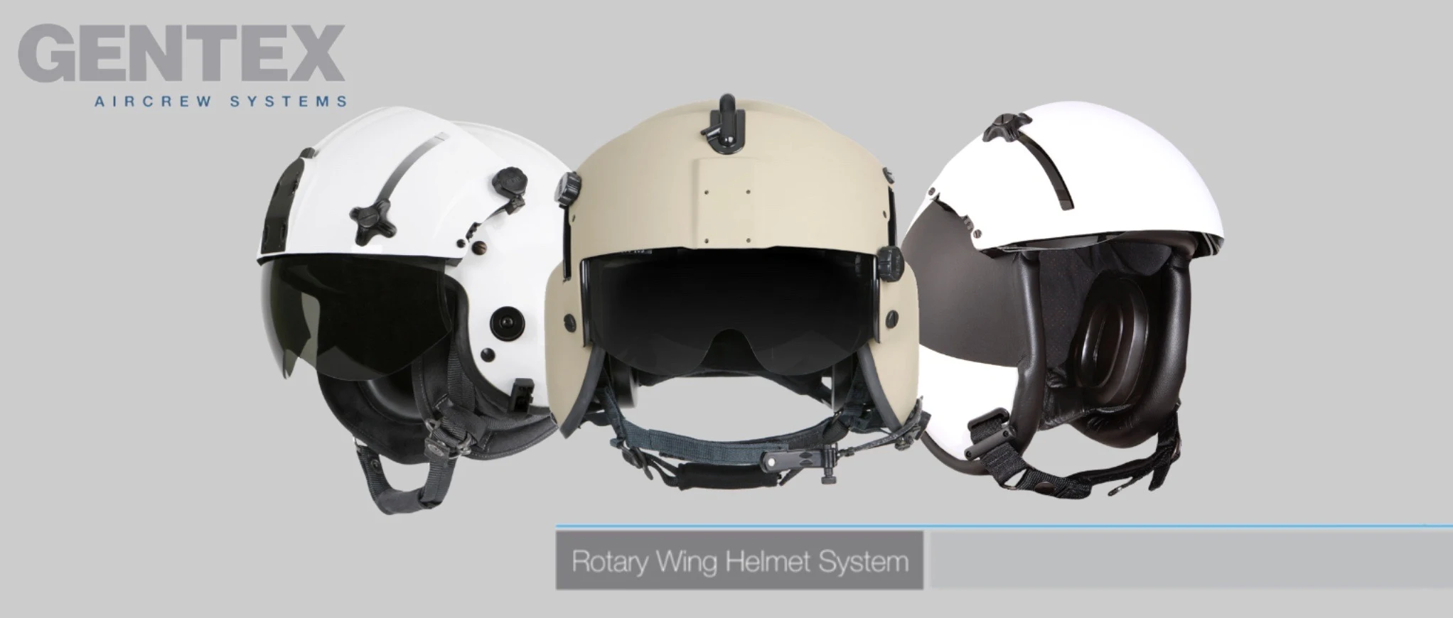 Gentex Helme – Rotary Wing Helmet System Gentex Rotary Wing Flughelme für Hubschrauberpiloten in Weiß und Sand