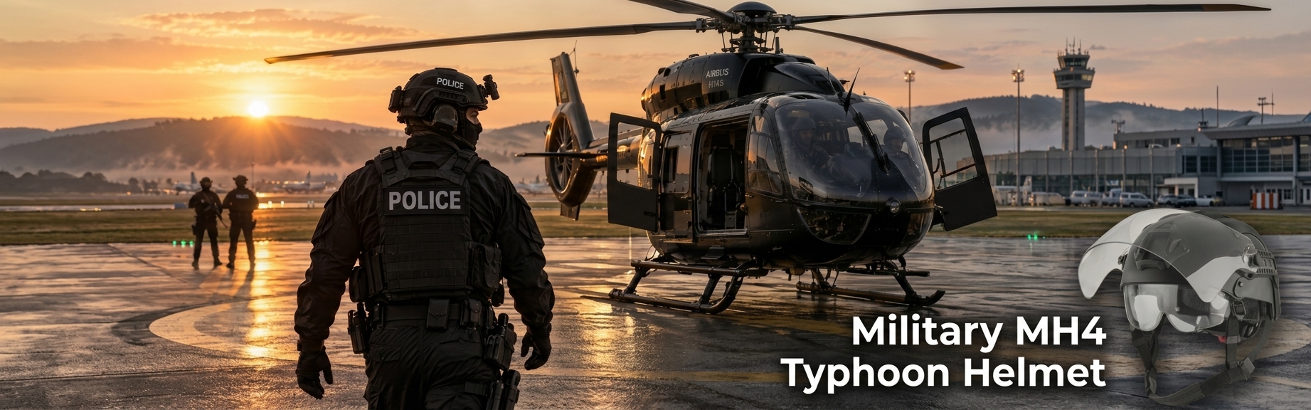 Military MH4 Typhoon Helmet – Future Safety Military MH4 Typhoon Helmet von Future Safety – Einsatzhelm für Polizei und Spezialeinheiten am Hubschrauber