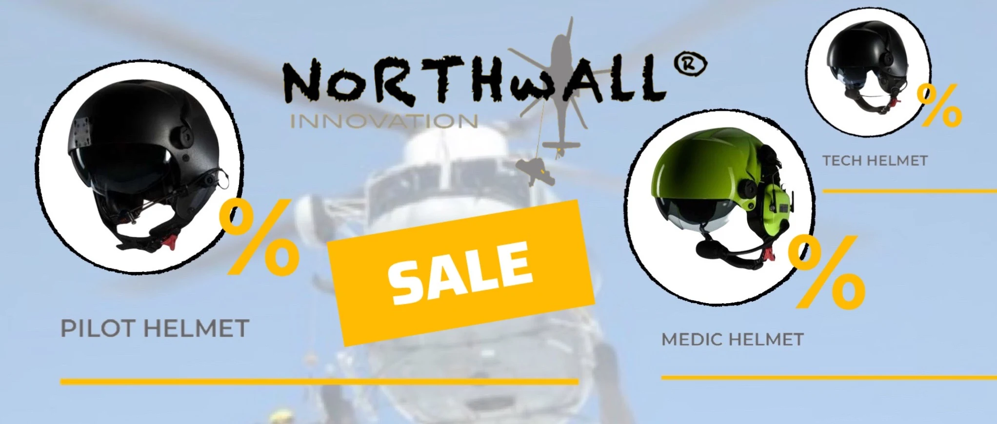 Northwall Pilot Helmet, Medic Helmet und Tech Helmet für Hubschrauberbesatzungen im Sale