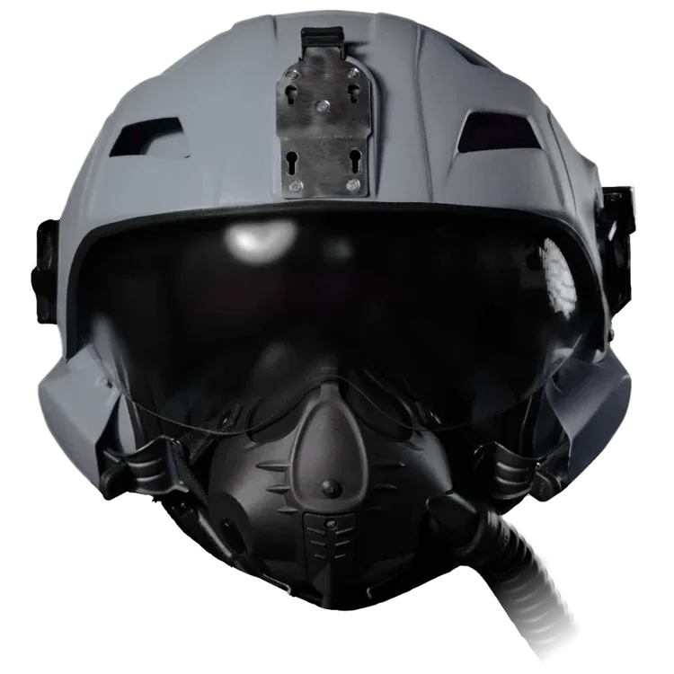 H-CMF Fighter Jet Helmet von LD Switzerland, Frontansicht mit Sauerstoffmaske