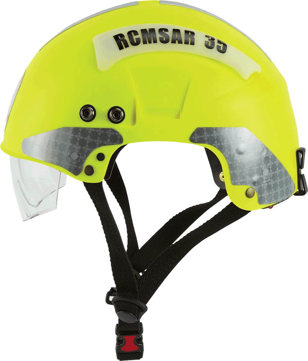 Gelber Manta 3 MH3 Marine Rescue Helm in Seitenansicht