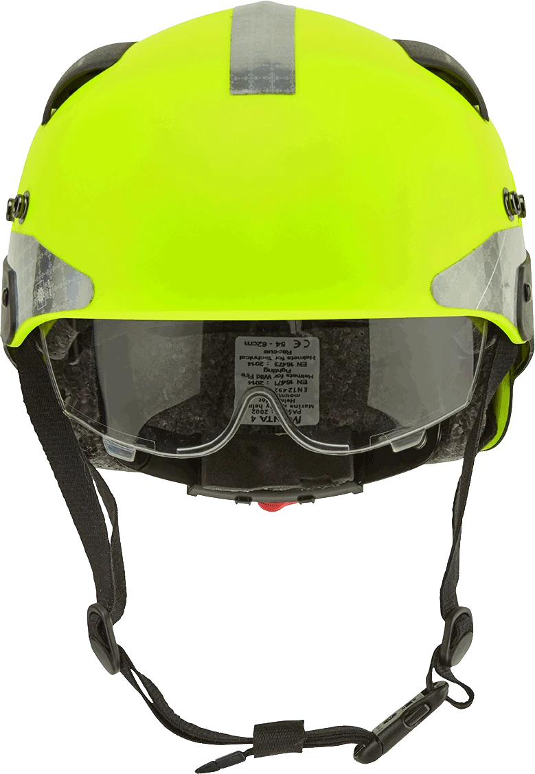 Manta 4 Rettungshelm von vorn mit integriertem Visier