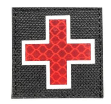 Reflex Patch Velcro Kreuz Schwarz Rot Wei?