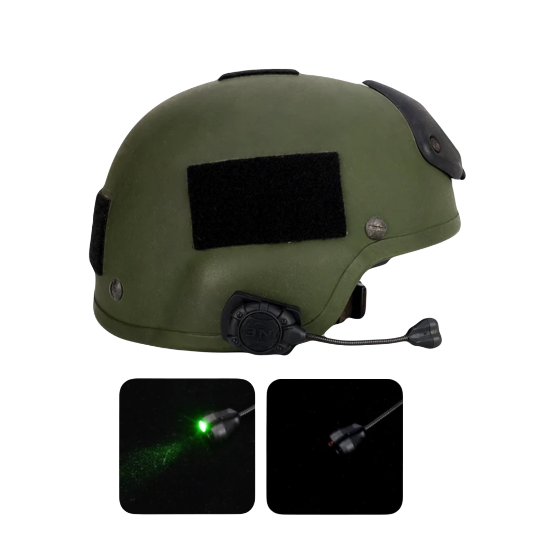 LED Helmet Lamp IR Green in Black