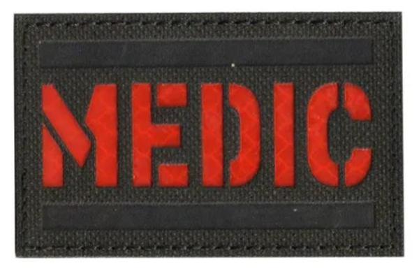 Reflex Patch Velcro Medic Black Red