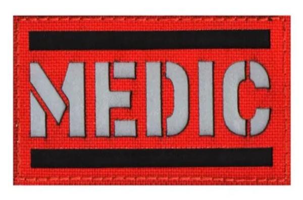 Reflex Patch Velcro Medic Red White