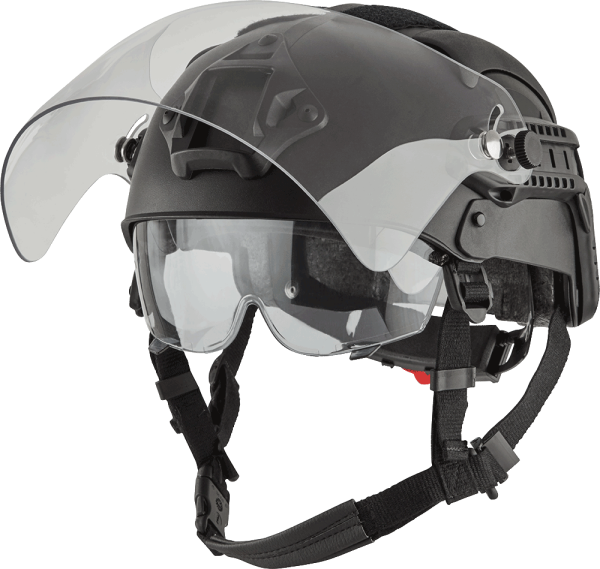 MH4 Typhoon taktischer Helm schwarz mit Visier von Future Safety