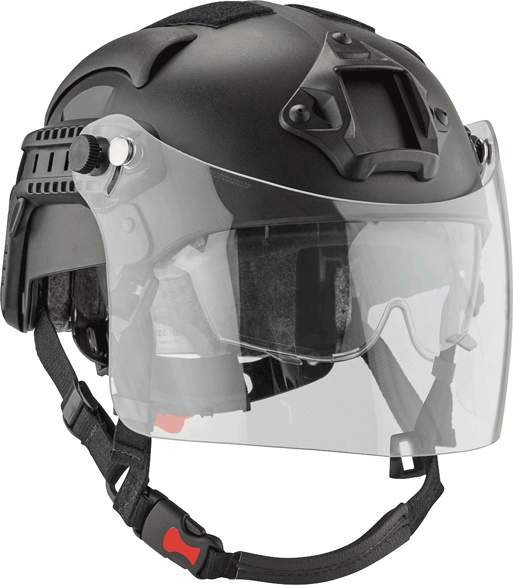 MH4 Typhoon Helm, Visier heruntergeklappt