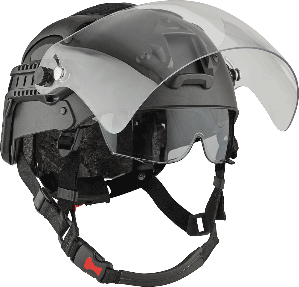 MH4 Typhoon Helm, Visier hochgeklappt, von links